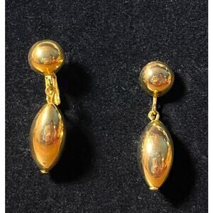 Vintage Screw Back Dangle Earrings Gold Tone PAT NO 3,176,475 Mid Century